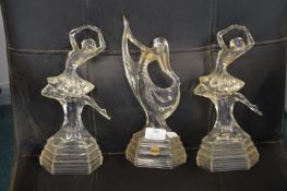 Three Glass Dancing Figures by RCR