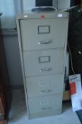 Vintage Howden Metal Four Drawer Filing Cabinet