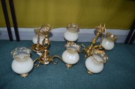 Two Brass Chandeliers