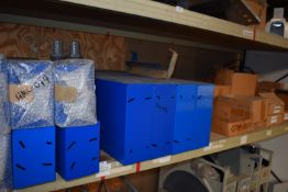 *Contents of Shelf including Blue Metal Containers, Bolts, Battery Power Cable Connectors