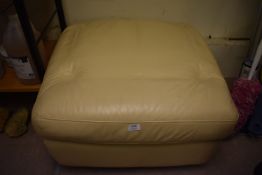 *Cream Leather Pouffe