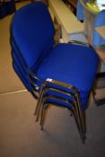 *Four Stackable Blue Reception Chairs
