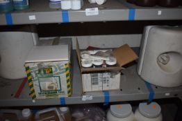 *Two Empty Wights, Box of ~40 15x15cm White Glazed Tiles, and a Box of Colour Testers