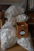 *Four Bags and a Box of White Plastic Caps 7cm diameter