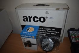 *Arco Face Fit Test Kit, Respirator Filters, and a Sundstrom Face Mask