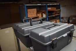 *Three Plastic Toolboxes
