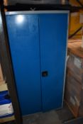 *Blue & Grey Metal Storage Locker 33x77cm x 158cm tall