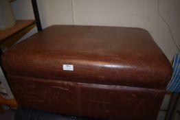 *Brown Leather Pouffe