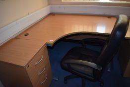 *Desk, Chair, and Three Drawer Unit