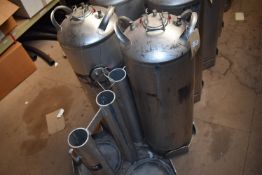 *Two Stainless Steel Vessels and Two Stands