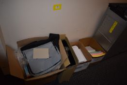 *Box of Ring Binders, Envelopes, Coloured Paper, etc.