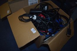 *Box of Computer Cables, Phone Charger, etc.
