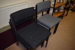 *Three Charcoal and Two Grey Stackable Chairs