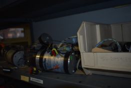 *Contents of Two Shelves to Include Pumps, Two Tubs and Contents