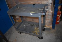 *Grey Metal Trolley 42x85cm x 81cm tall