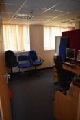 *Contents of Office to Include Curved Desk, Four Monitors, Telephones, Two Drawer Unit, Five