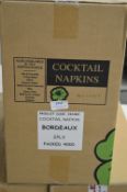 *Box of 4000 Bordeaux Cocktail Napkins 2-ply