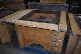 *Steel Fire Pit in Softwood Surround with Cover