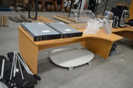 *L-Shape Office Table with Righthand Return in Light Oak Finish