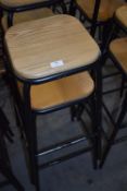 *Two Wood Seated Tubular Framed Stackable Barstools