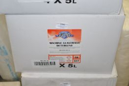 *4x 5L of Kitchen Master Machin Glass Wash Detergent