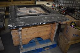 *Steel Fire Pit in Softwood Surround