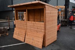 8ft x 4ft Single Pitch Shed with Removable Side Panels and Entry Door to One End with Key