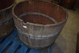 Half Oak Barrel Planter