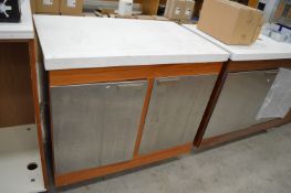 *Corian Top Mobile Preparation Unit Enclosed by Stainless Steel Doors