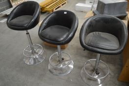 *Three Gas-Lift Barstools on Chrome Pedestals