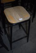 *Wood Seated Tubular Framed Stackable Barstool