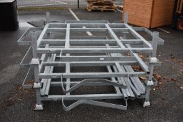 *Three Stackable Galvanised Stillages with Removable Corner Posts