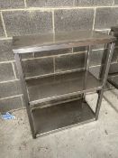 Three Tier Shelf Unit 95cm H 36cm D 76cm W