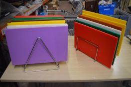 Set of 10 and a Set of 6 Coloured Chopping Boards