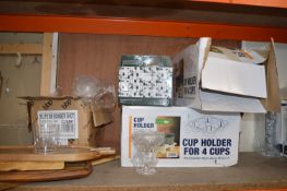 Four Serving Boards, ~24 Elite BB Shot Glasses, Cu