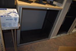 *Office Cupboard with Tambour Doors and Wooden Top 100x47cm x 120cm tall