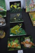 Five Ceramic Tree Frog Tiles