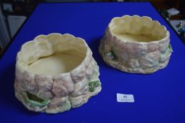 Two Sylvac Frog Planters