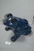 Large Blue Pottery Toad