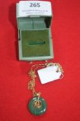 Jade Pendant on 9k Gold Chain (chain ~2.2g)