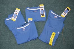 *Four Fila Ladies Blue T-Shirts Size: S