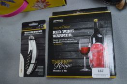 *Red Wine Warmer and Waiters Friend Corkscrew