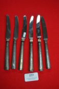 Set of Six Hallmarked Silver Handled Butter Knives
