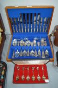 Cutlery Canteen and a Cased Set of Six Teaspoons
