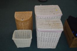 Four Wicker Laundry Baskets