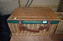 Large Alfred Button Wicker Picnic Hamper plus Picnic Set