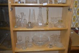 Cut Glass Decanter, Vases, Bowls, etc.