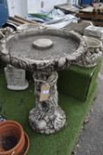 *Birdbath with Rabbit Decoration 28” tall 20” diameter