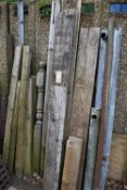 *Assortment of Wood Planks, Posts, Guttering, etc.