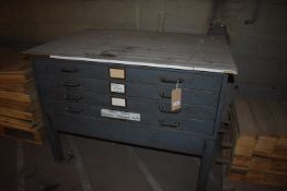 *Architects Steel Desk with Formica Top and Four Drawers 34”x48” x 35” tall (damage to edges)